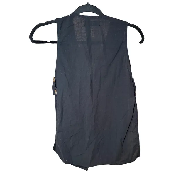 Petal & Pup Miller Sleeveless Tank Open Side Shirt Cotton Black‎ Size XS - Image 4