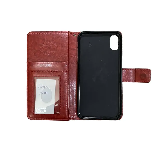 iPhone XS Max Wallet Case Graffiti Art Card Slots Snap Closure Black - Image 2