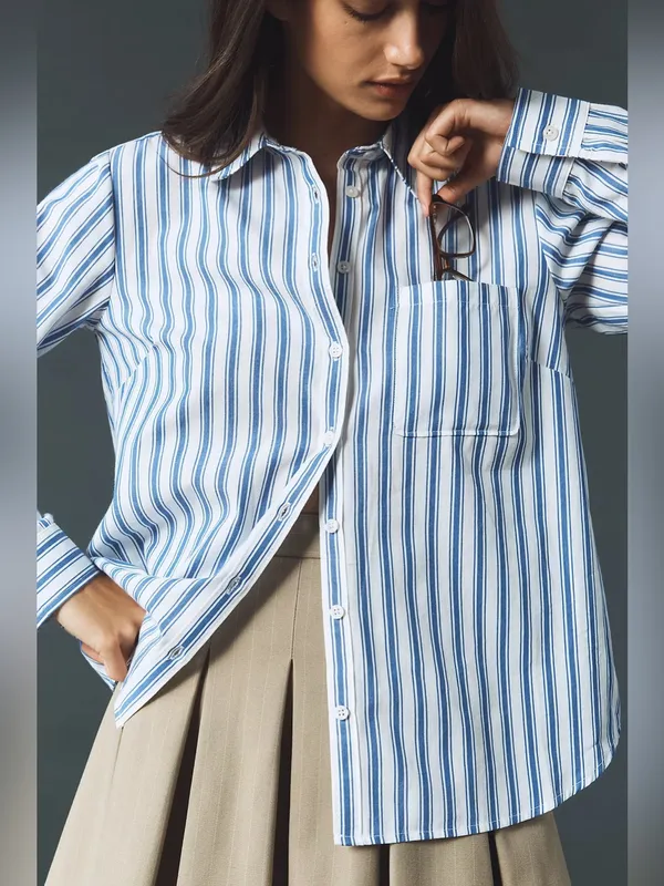 Antrhopology NWT Maeve Kate 100% Cotton Classic Buttondown Shirt - Image 4