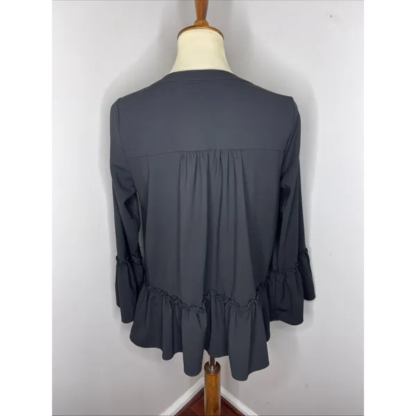 Tuckernuck Pomander Place Black Kenzo Crepe‎ Blouse Top Women's Size Medium - Image 4