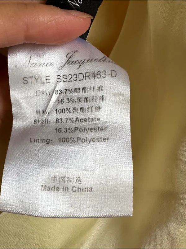 Nana Jacqueline Caroline Dress in Butter Yellow sz Medium - Image 10