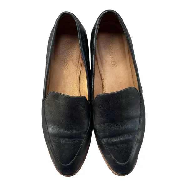 Madewell Black Leather Almond Toe Loafers Size 6.5 Preppy Office - Image 7
