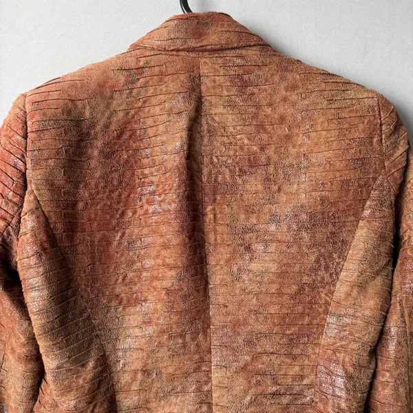 Zara sz XS‎ brown faux leather basic blazer - Image 9