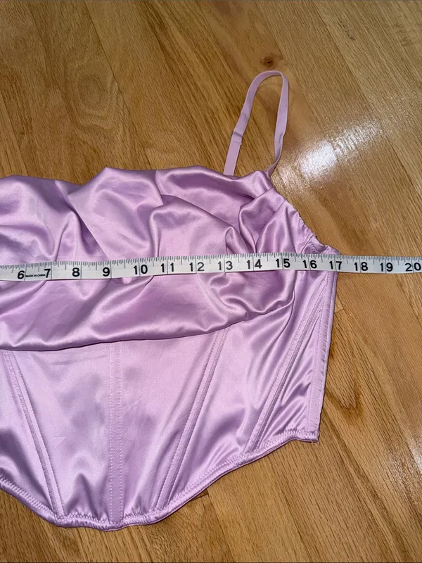 Urban outfitters Lexi satin cowl corset crop top NWT size large - Image 5