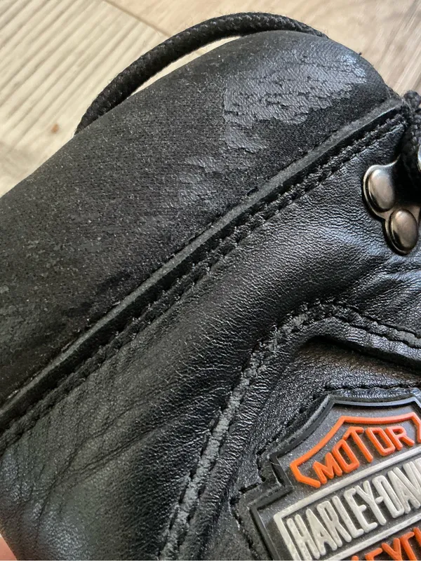 Vtg 90s Harley Davidson motorcycle riding boots women’s black leather grunge - Image 10