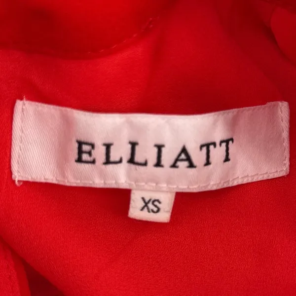 ELLIATT Red Ruffle Mock Neck Tiered Mini Dress Sleeveless XS E2081773 Baby Doll‎ - Image 5