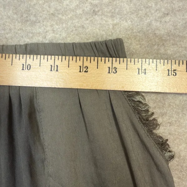 Grade & Gather Women Small Green Boho Coastal Wide Leg Raw Hem Flowy‎ Pants - Image 7