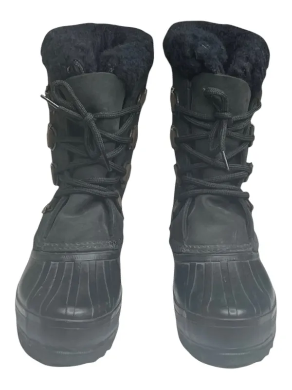 Vintage: Sorel ™ ✪ Alpine Felt Lined Wool Trim Leather Lug Sole Boots ✪ Black 7M - Image 8