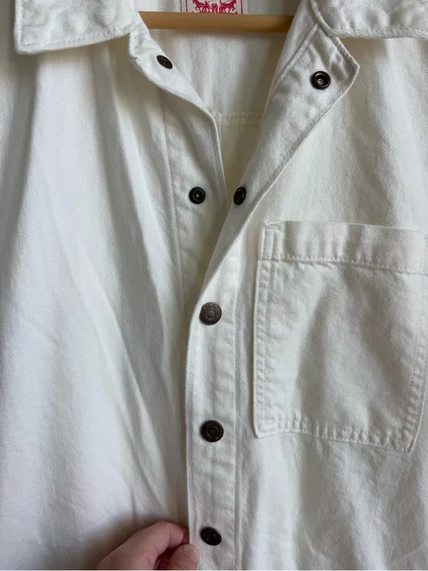 Levi’s Short Sleeve Heritage Lightweight Denim Jumpsuit White XL - Image 8