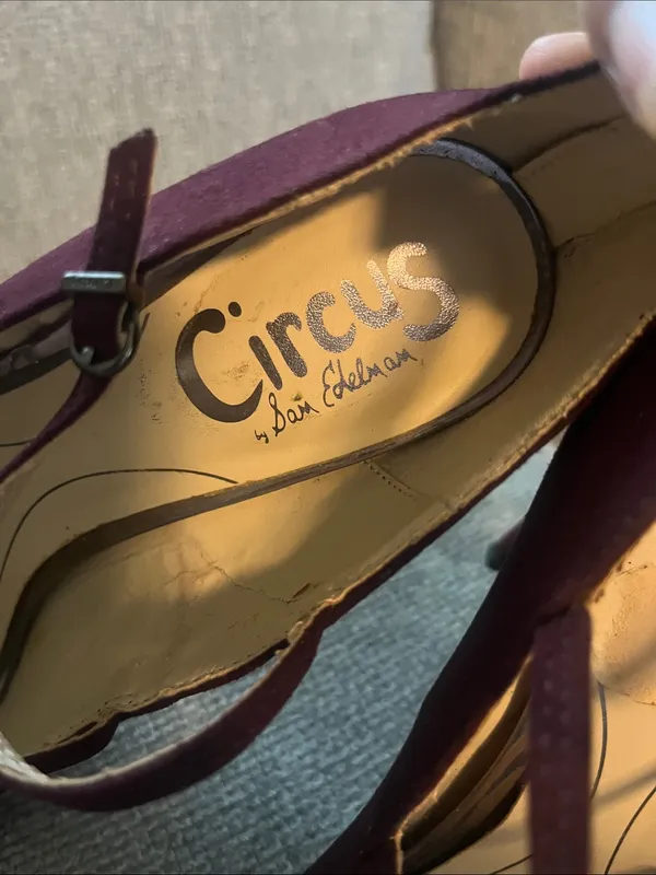 Circus by Sam Edelman Burgundy Strappy Pointed-Toe Heels - Image 2