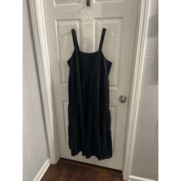 The Drop Britt Tiered Midi Tent Dress Black Size L New With Tag - Image 5