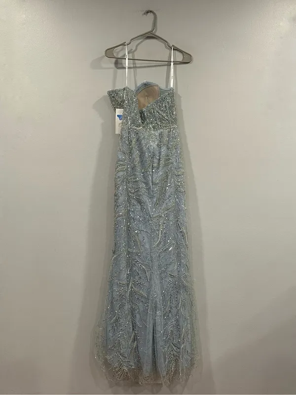 MAC DUGGAL 20544 Blue Strapless Embellished Trumpet Gown sz 8 - Image 5