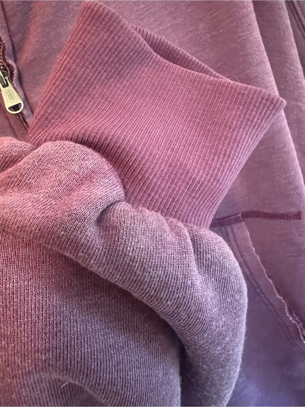 RARE Sample Full-Zip Heavy Hoodie Jacket with Bubble Hem, NWOT - Image 6