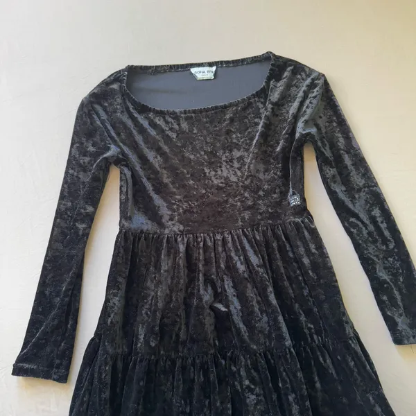 Vintage Sofia Rye Paris Tiered Velvet Dress - Image 3