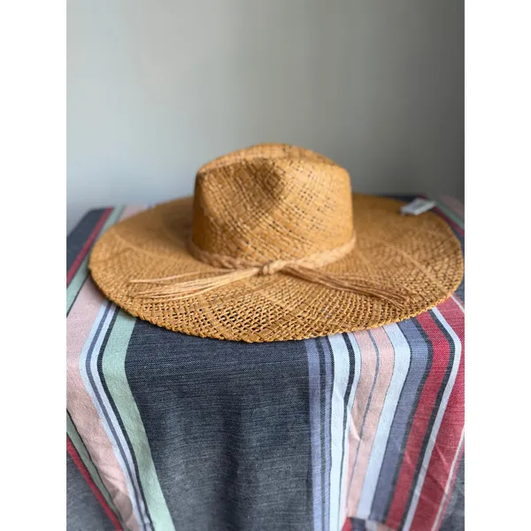 NWT Anarchy Street Wide Brim Braided Sun Hat Tan Boho Coastal Resort Beach - Image 6