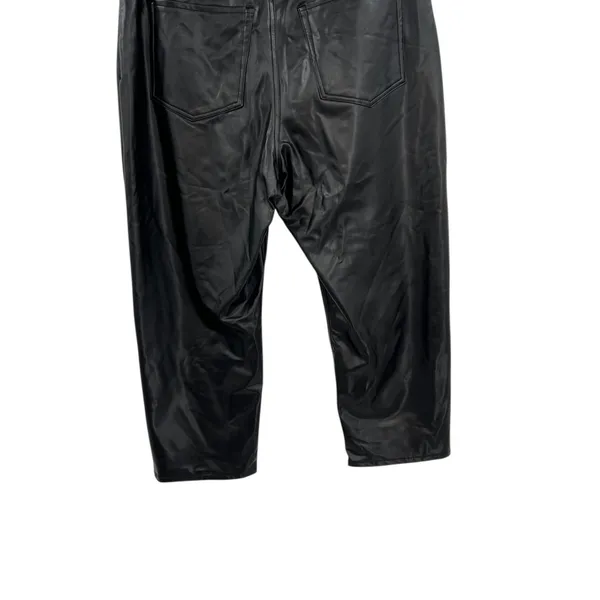 Abercrombie Vegan Leather Ankle Straight Pant Ultra High Rise Black Size 34‎ 18S - Image 10