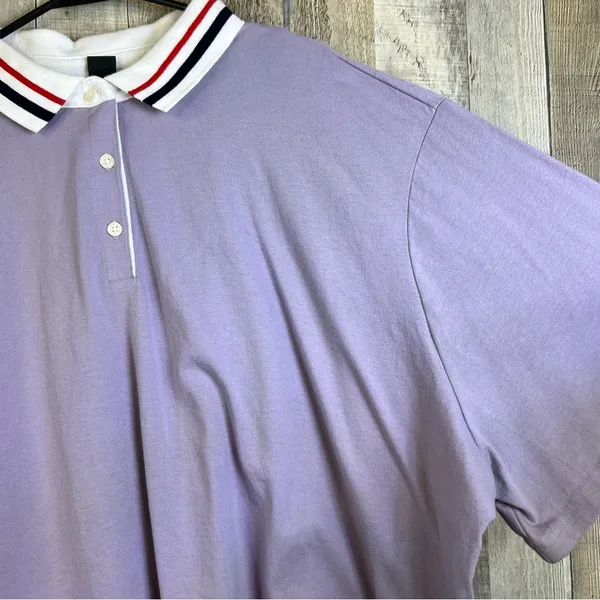 Wild Fable Size 2X Lilac Short Sleeve Cropped Top w/Collar and 3 Button … - Image 4