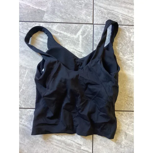 Quince NWOT Ultra-Form V-Neck Cropped Tank Black XS LB48920-ATG001-36949 - Image 5