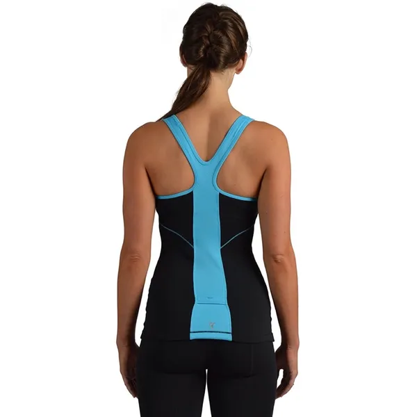 DYLN Blue and Black Razorback Workout Tank Top - Image 7