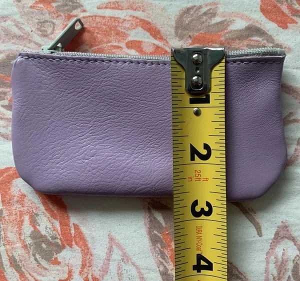 Small leather pouch jewelry bag lipstick lipgloss bag pouch lilac purple coin - Image 5