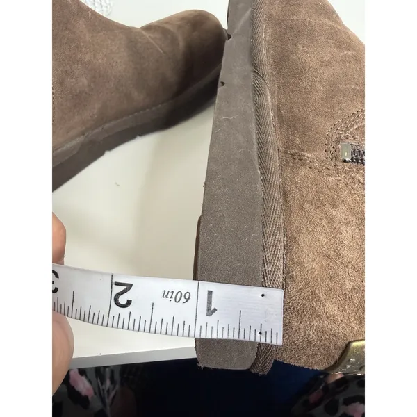 UGG Australia Roslynn 1889 Brown Leather Sheepskin Size 6 Zip Closure Y2K Cozy - Image 11