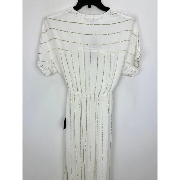 Lulus Goddess Vibes Ivory Gold Striped Dolman Sleeve Maxi Dress Resort XS NWT - Image 11