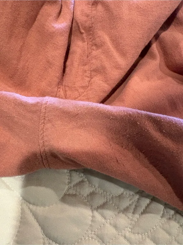 Abercrombie & Fitch Drawstring lined Pants linen blend in Dusty Pink - Image 10