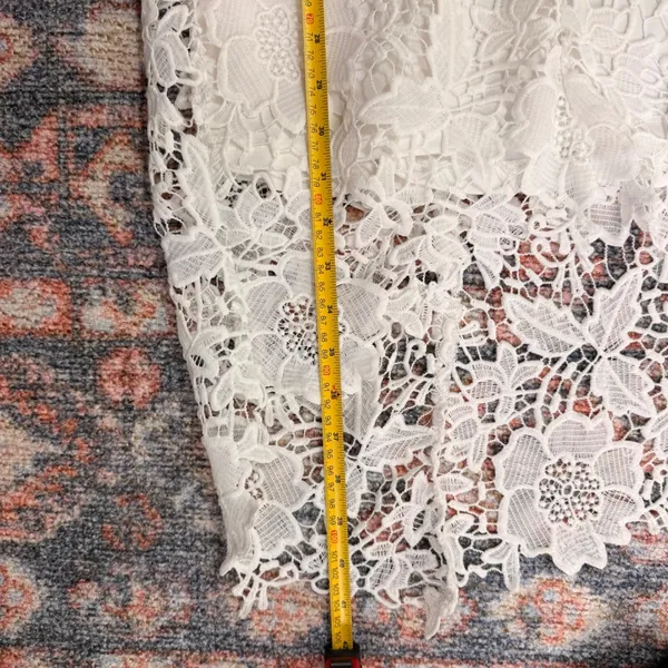 ASTR the Label White Floral Lace High Neck Sleeveless Sheath Dress Size Medium - Image 11