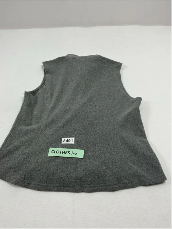Womans Excellent Condition Bass Full Zip Fleece Vest Large Gray - Image 2