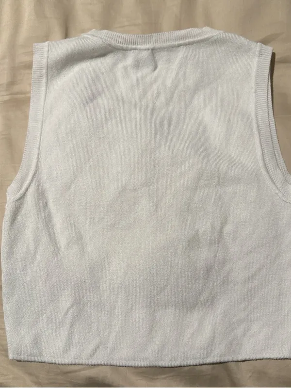 Babaton Cream Textured Knit Short-Sleeve Top - Image 3