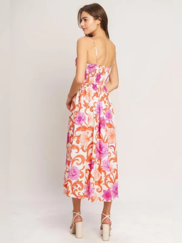 Flying Tomato VACAY BLOOM WOVEN MIDI DRESS Medium - Image 6