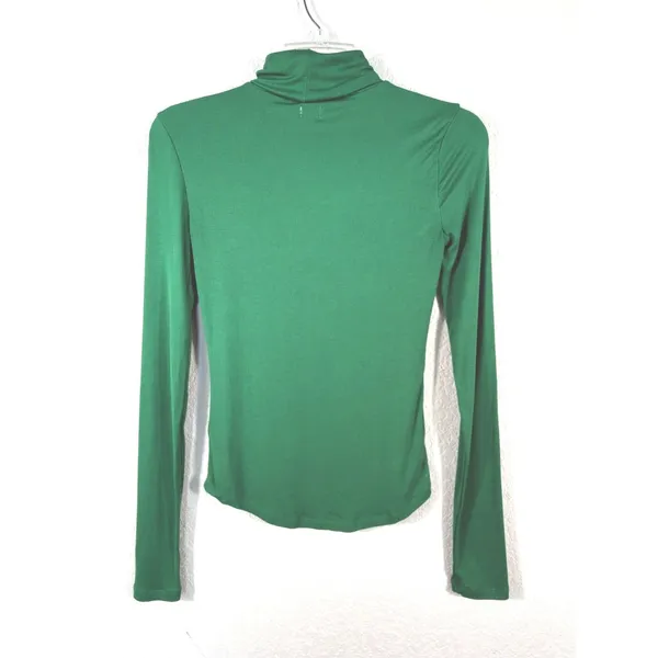 Aritzia Sunday Best Freshman Turtleneck Small Green Ribbed Long Sleeve Top - Image 3