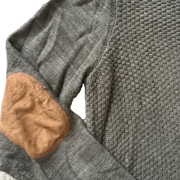 Leti & Me Josey Sweater Basketweave Pullover Olive Green Elbow Patches M - Image 2