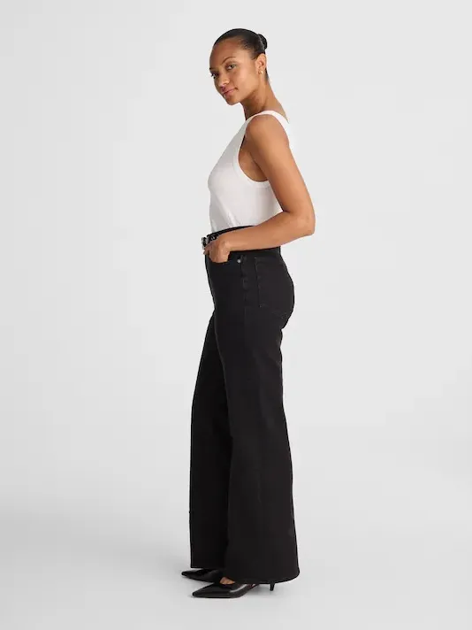 Madewell The Curvy Wide-Leg Jean in Black Frost Super Stretch Size 33 NWT - Image 3