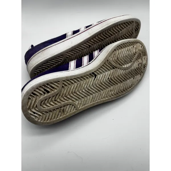 Adidas‎ Campus Sneakers Womens 5 Purple Suede Low Top Classic 3 Stripe Shoes - Image 5