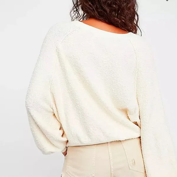 Free People Found My Friend Pullover Sweater Cream Size XS - Image 2