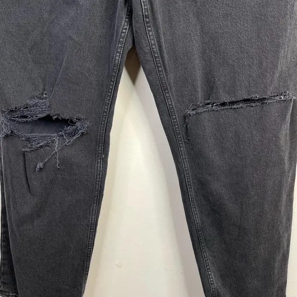 Abercrombie Fitch 90s Straight Ultra High Rise Distressed Black Jeans 35 20 new - Image 6