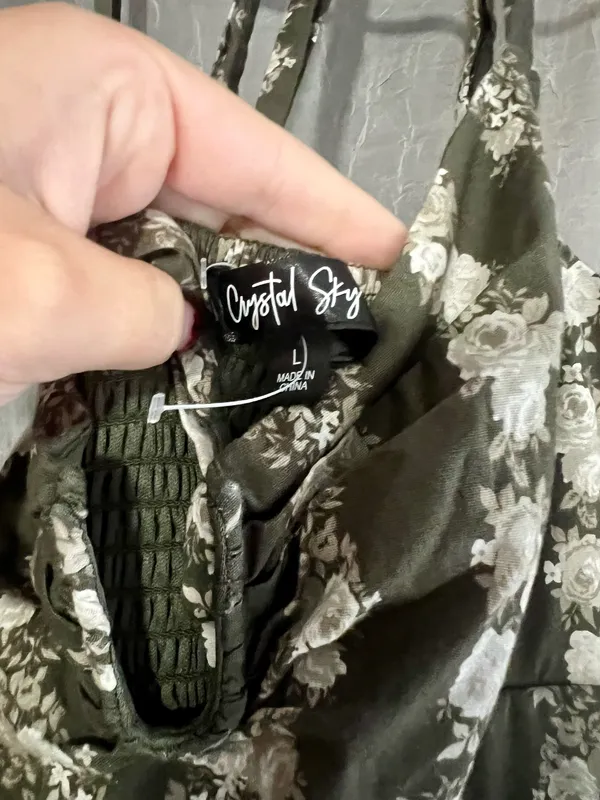 Floral Dress Green Size L - Image 6
