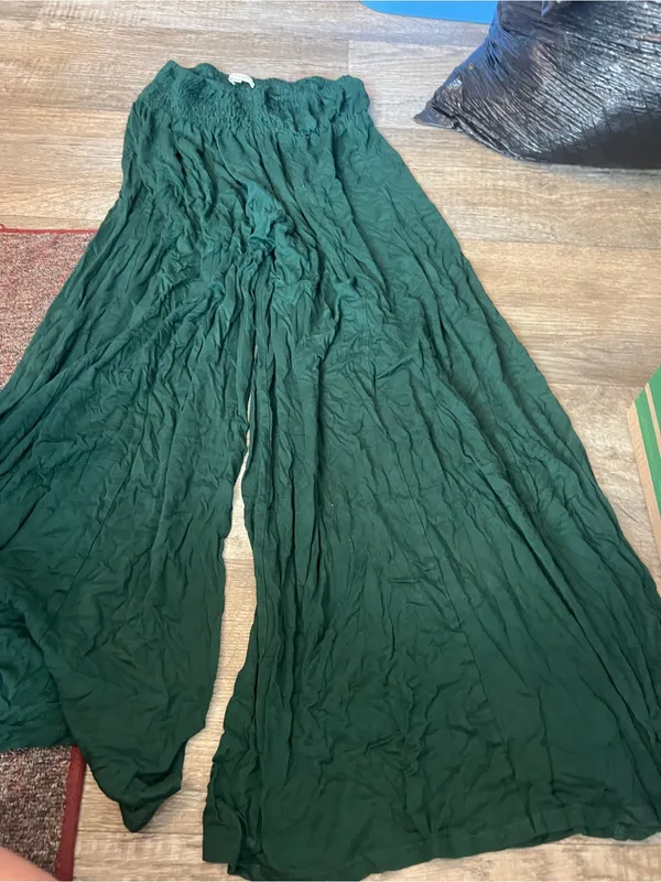 Earthbound Wide Leg Green Palazzo Pants - Image 3
