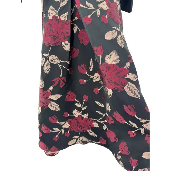 Hutch Black 3/4‎ Sleeve Floral Jacquard High Low Ball Gown Dress Size 2 Cocktail - Image 2