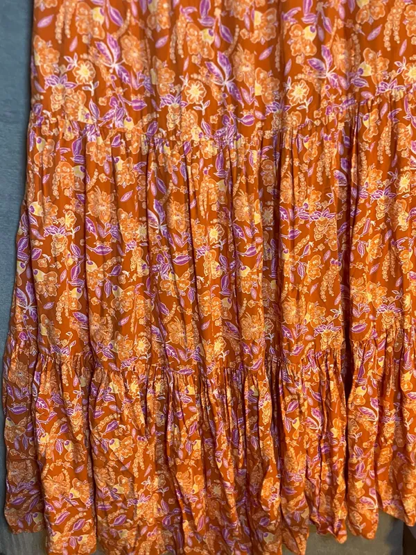 J.Crew Tiered maxi dress in painted block print Large‎ milkmaid Resort Vacation - Image 6