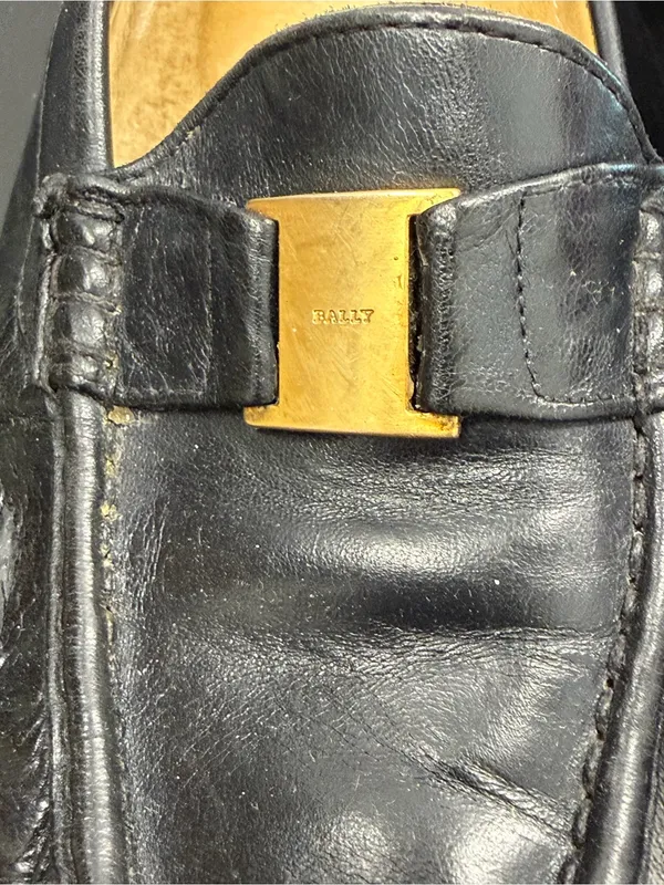 Bally Tempest Black Leather Loafers Well Loved Size 8.5 - Image 3