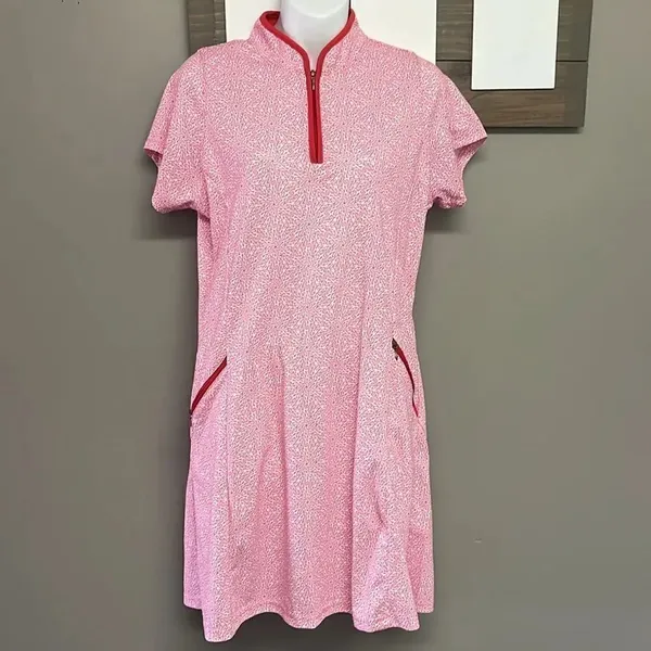 Bermuda Sands Tropical Golf Dress with White Pull-On Athletic Shorts & Belt-Med - Image 4