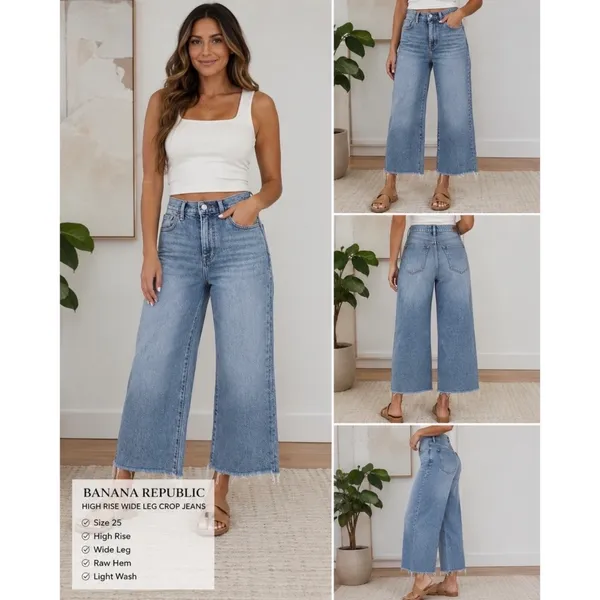 Banana Republic Wide Leg Crop Jeans - Image 2