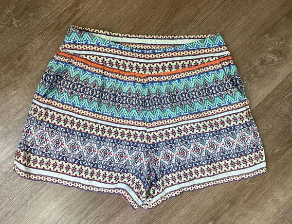 Maurices Elastic Waist Printed Pull On Soft Shorts Geometric Boho ~ Size M - Image 7