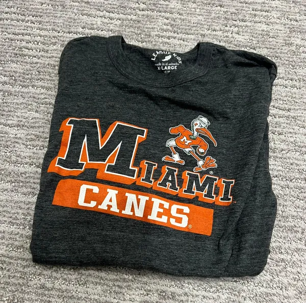 U Miami T Shirt Gray Size XS - Image 4