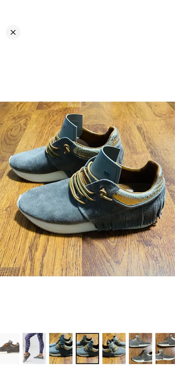 ESSE UT ESSE Suede Fringe Sneakers 8.5 Gray - Image 2