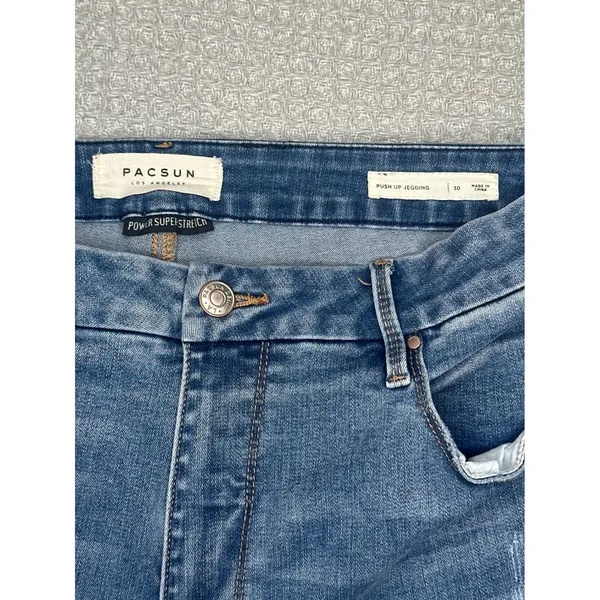 PacSun Push‎ Up Jegging Women's Size 30 Blue Denim Power Super Stretch Jeans - Image 3