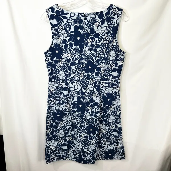 VTG Disney Medium Shift Dress Blue Floral Hidden Mickey‎ Sleeveless Resort 1293 - Image 2