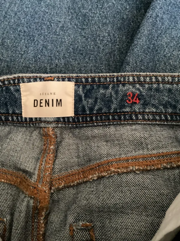 Sézane Blue Denim Cropped Ankle Jeans - Image 4